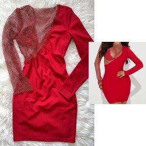 Fashion Nova Always Fun Embellished Mini Dress - Red